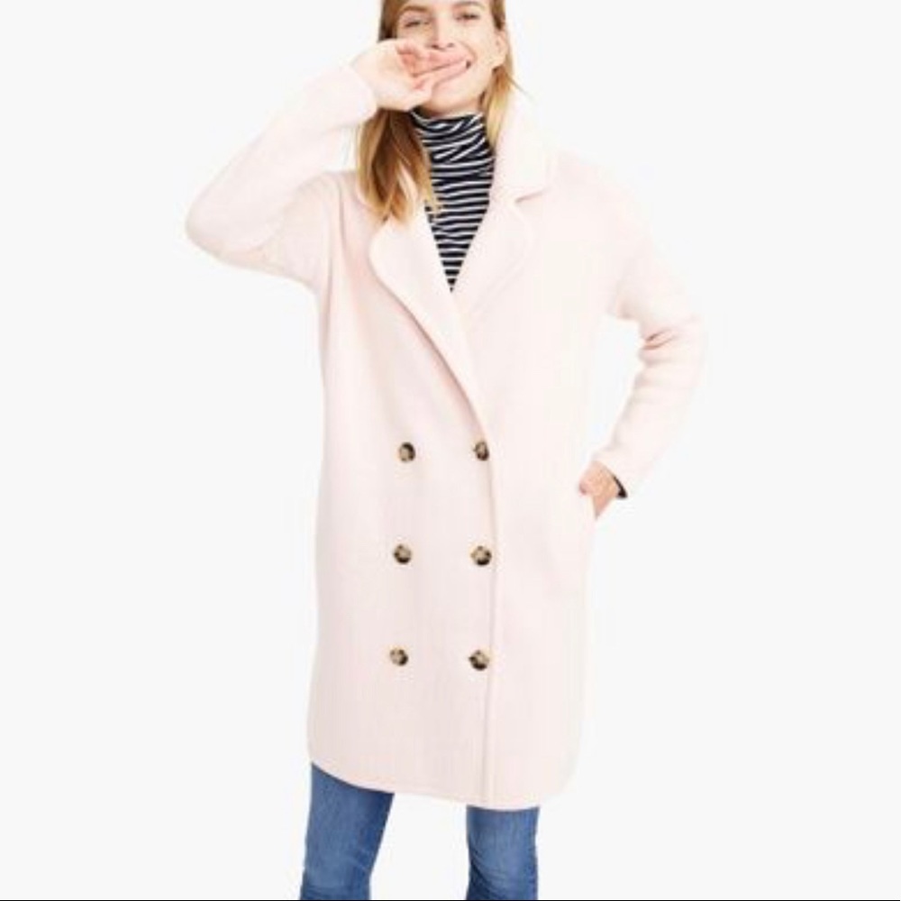 J. Crew Cream Double-Breasted Coat - Picture 10 of 12